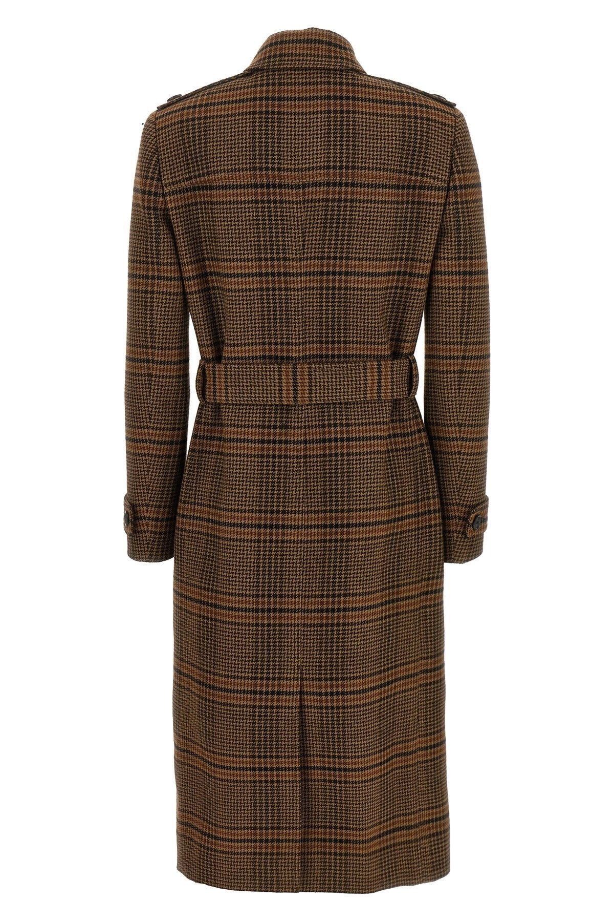 Saint Laurent Women Prince Of Wales Wool Coat - 2
