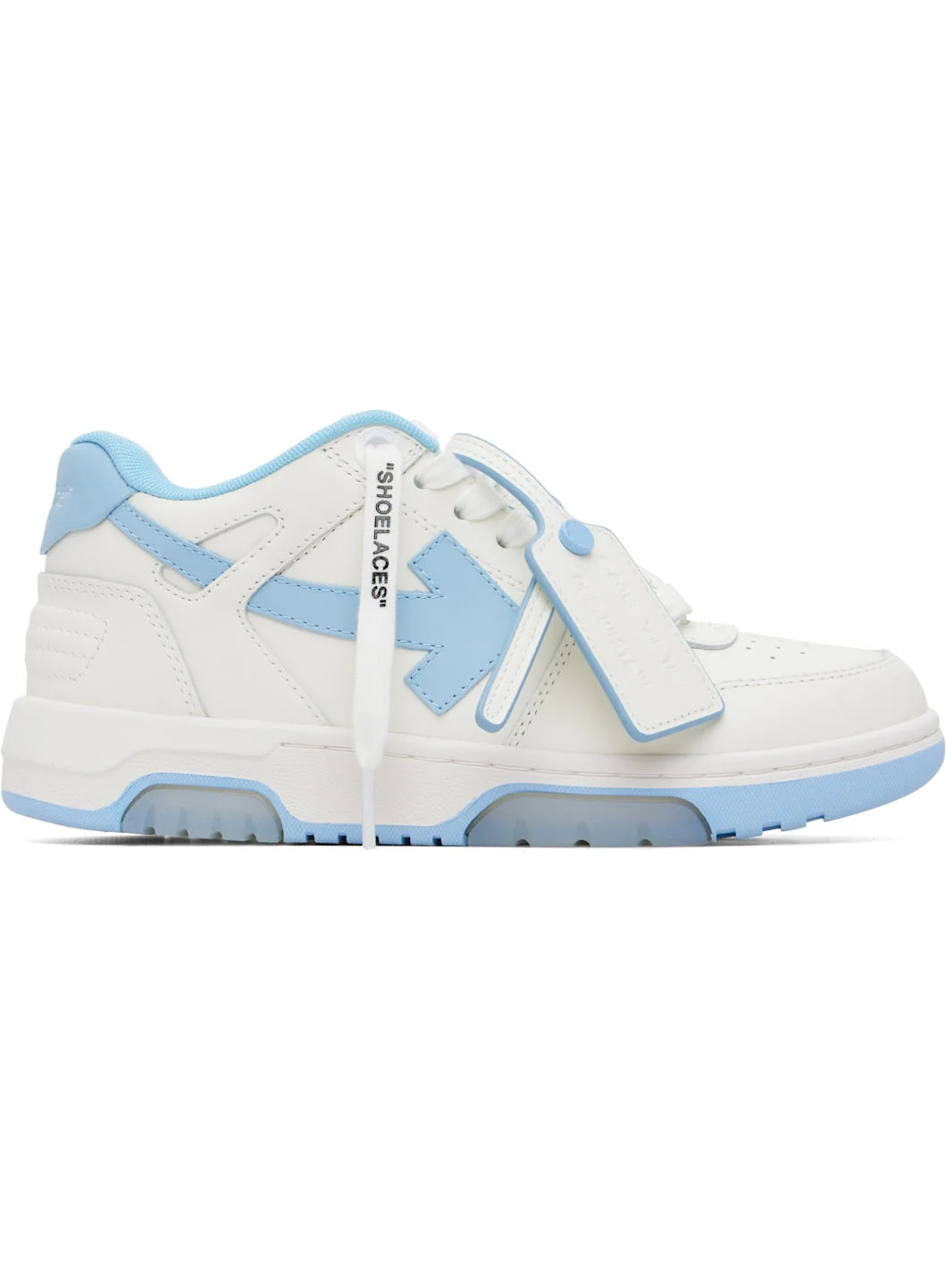 White 'Out Of Office' Calf Leather Sneakers - 1