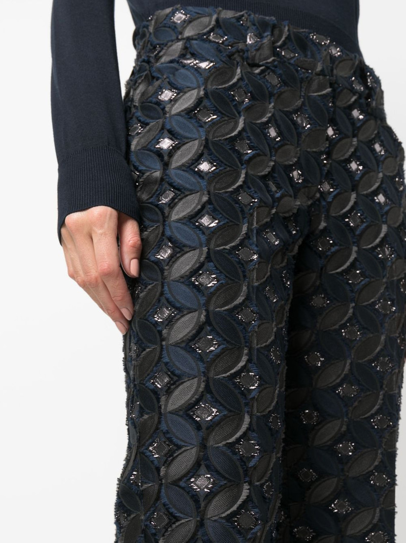 patterned-jacquard cropped trousers 5