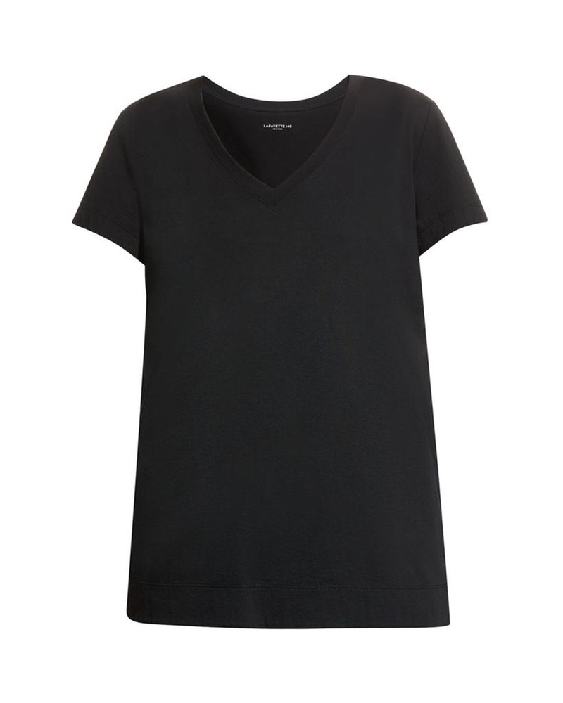 Modern V-Neck Short-Sleeve Cotton Jersey Tee - 1