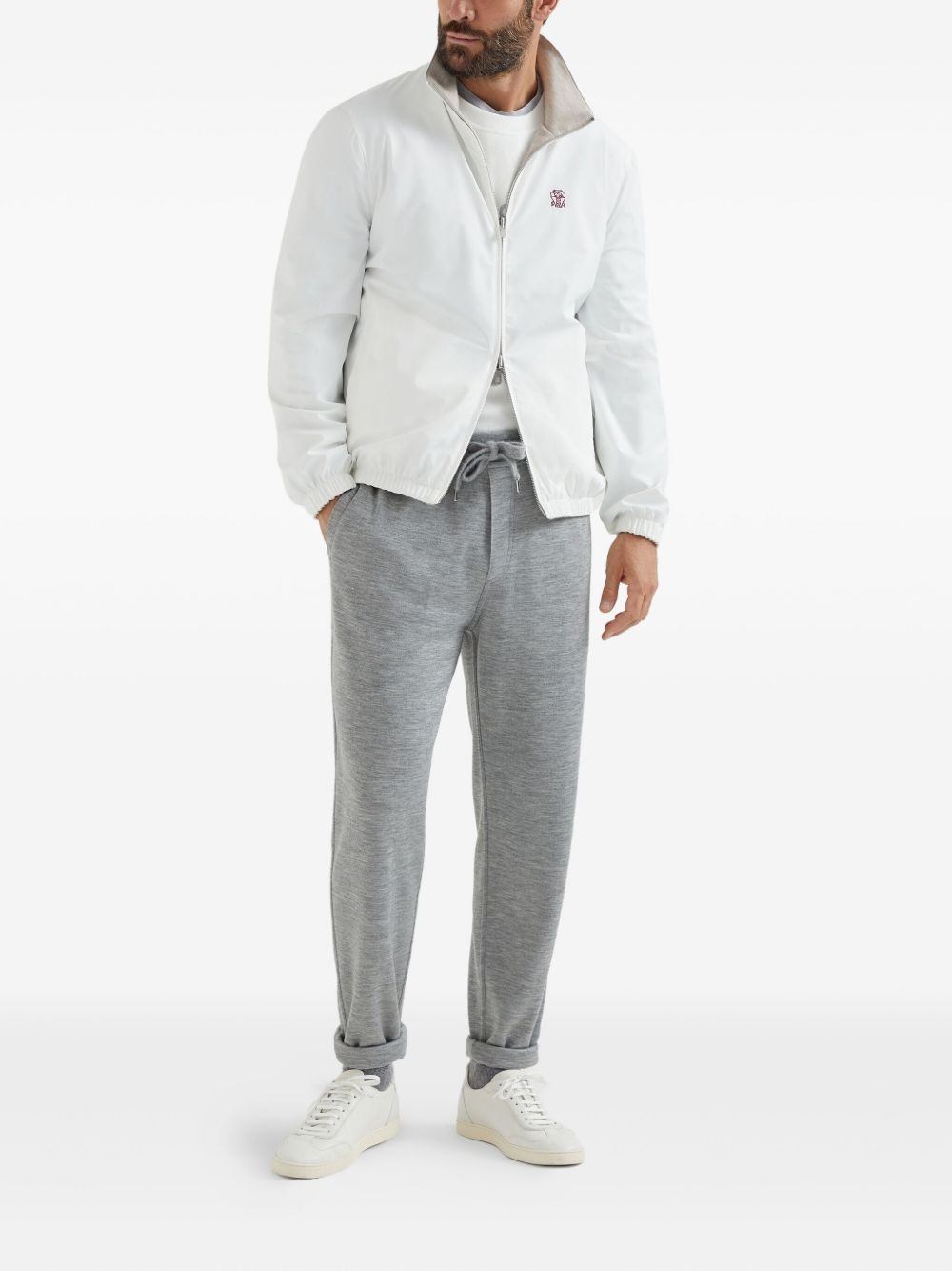 logo-embroidered zip-up jacket - 2