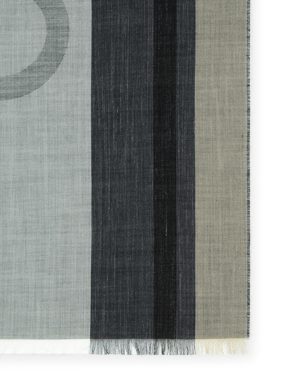 Salvatore Ferragamo 'Big Logo' Grey Silk Blend Scarf Men - 3