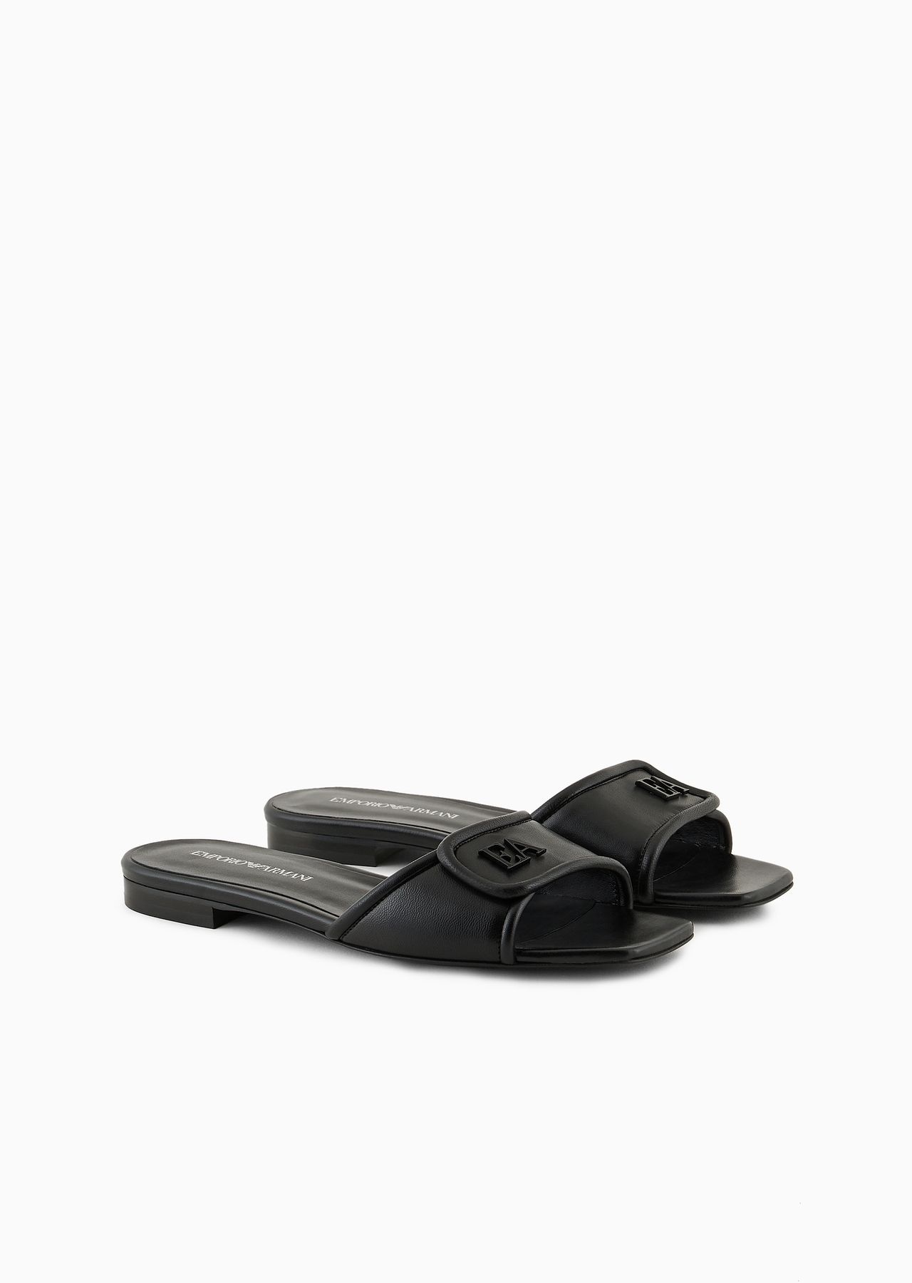 Nappa-leather sandals with EA logo - 2