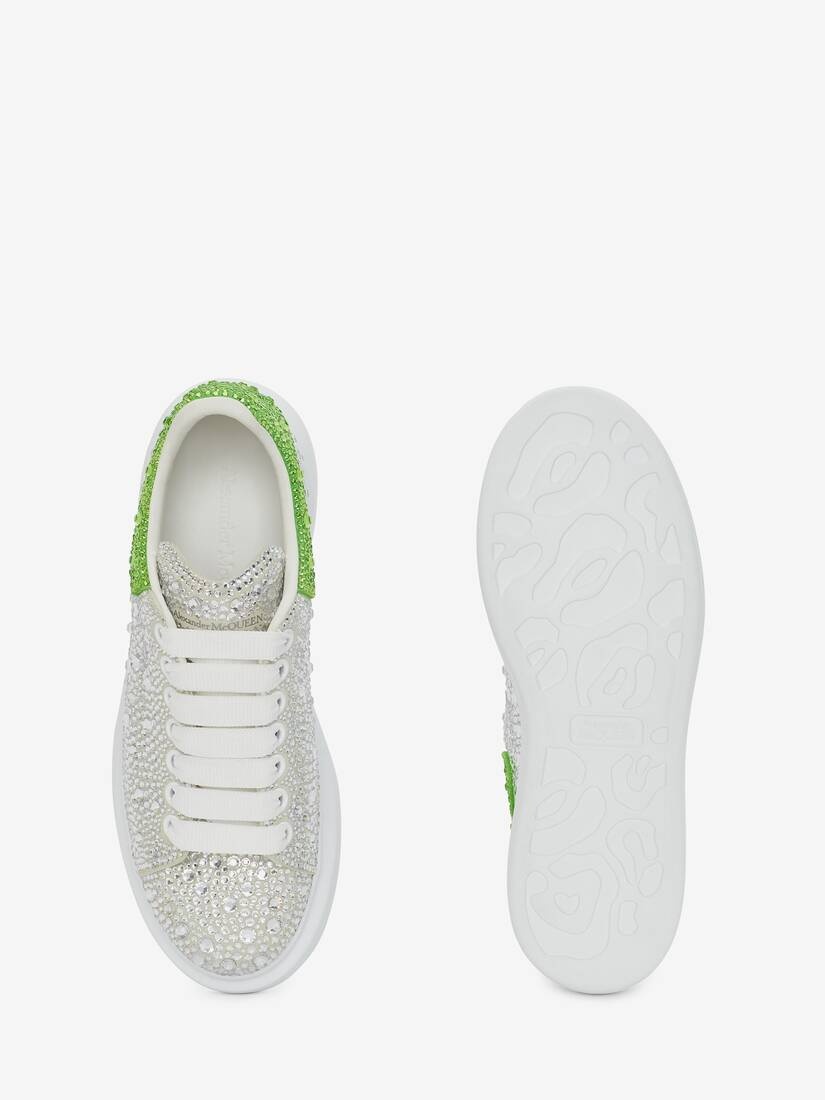 Women's Oversized Sneaker in White/acid Green - 4
