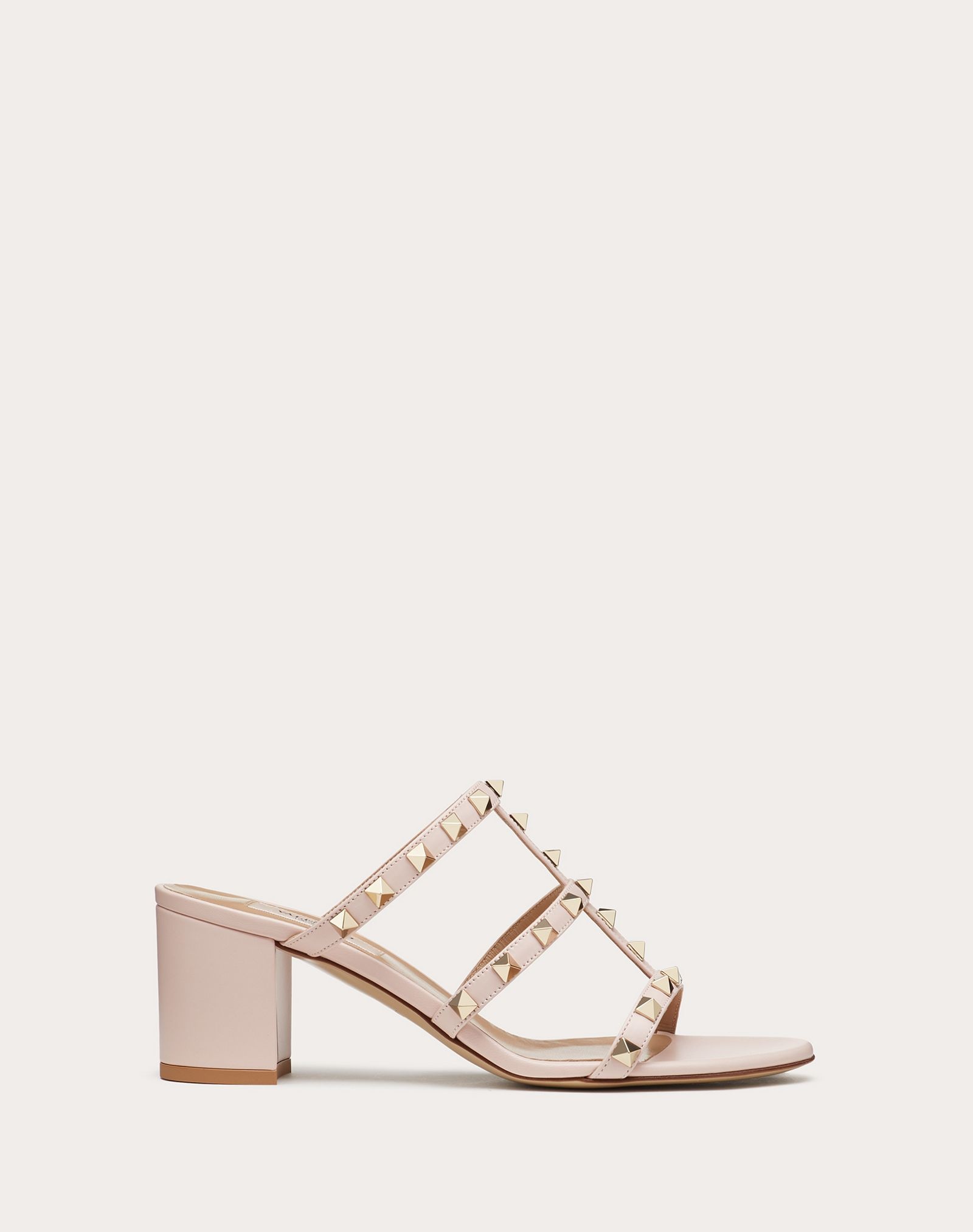 Rockstud Calfskin Leather Slide Sandal 60 mm - 1