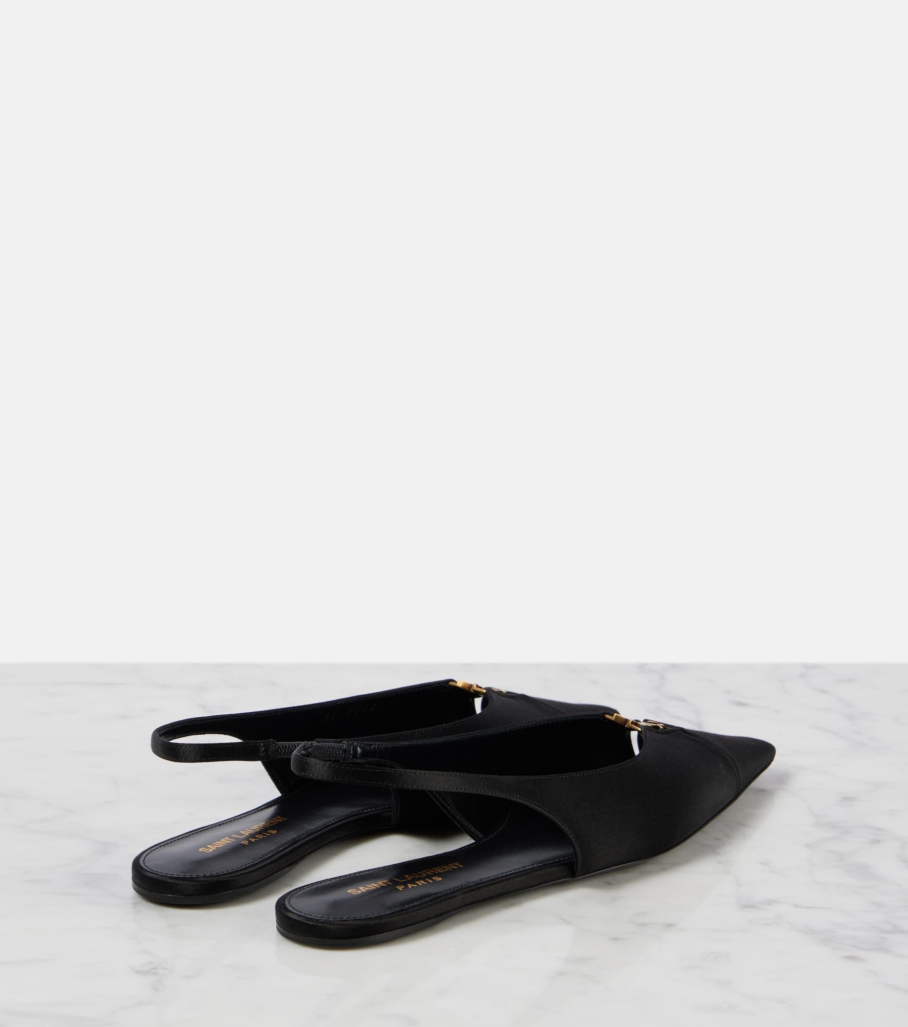 Babylone crêpe slingback flats - 2