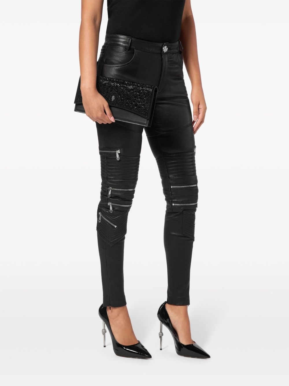 crystal-embellished skull crossbody bag - 2