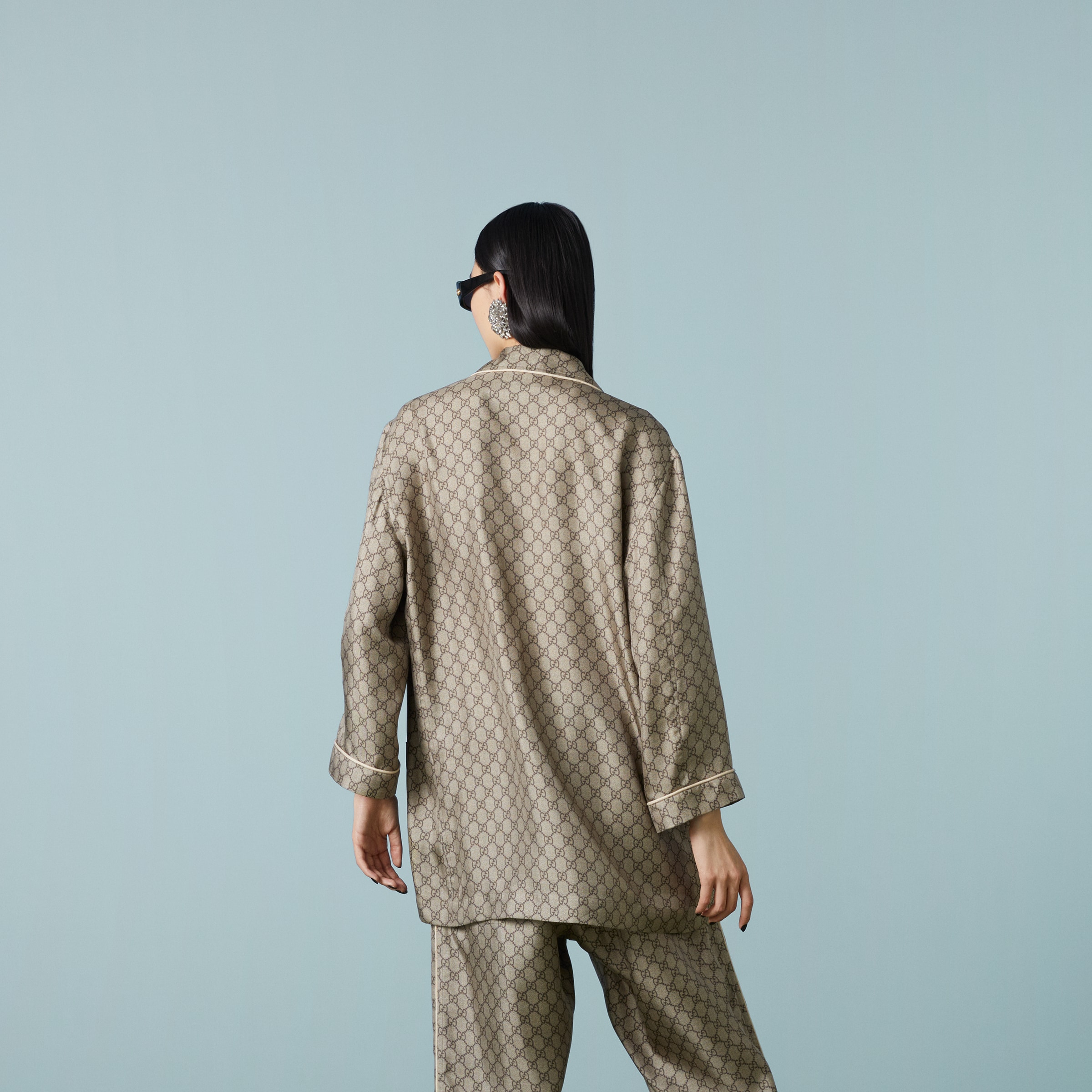 GG Supreme print silk shirt - 7