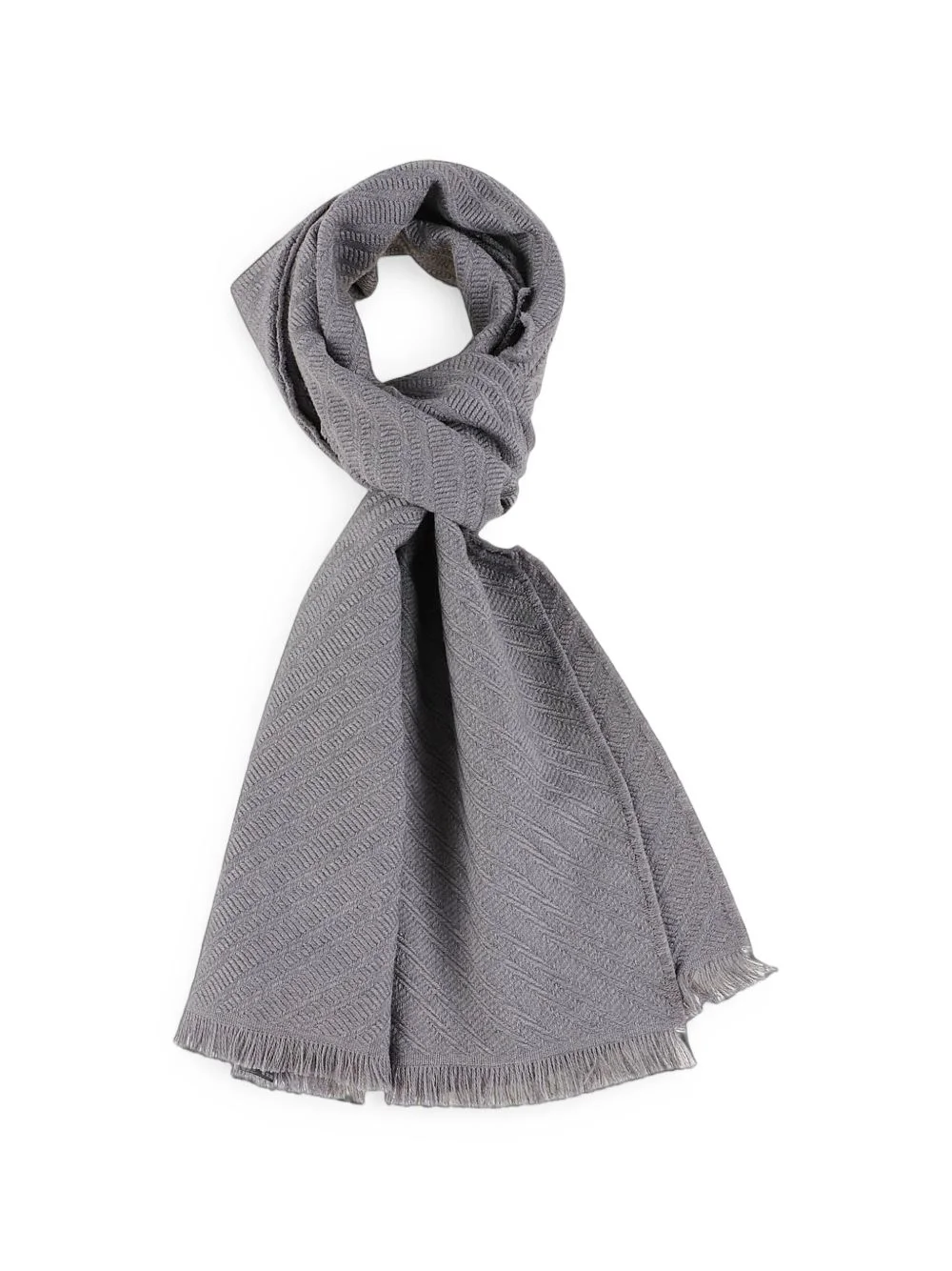 herringbone-pattern frayed scarf - 1