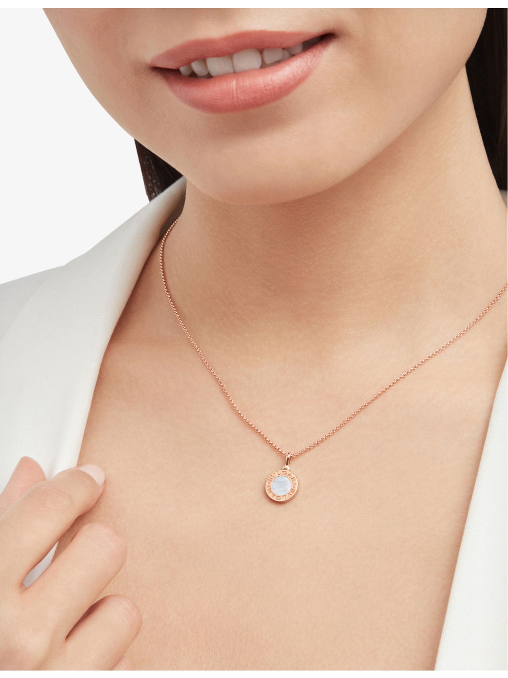 Bvlgari Bvlgari 18ct rose-gold and mother-of-pearl necklace - 5
