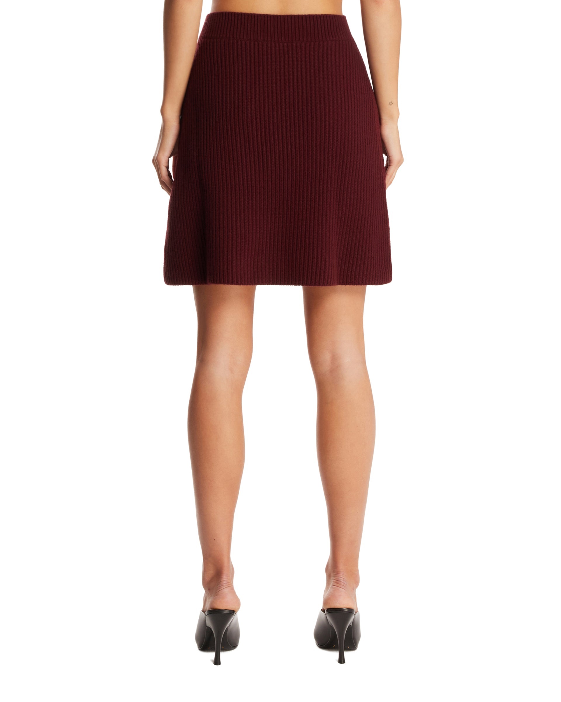 Red Knit Mini Skirt - 3