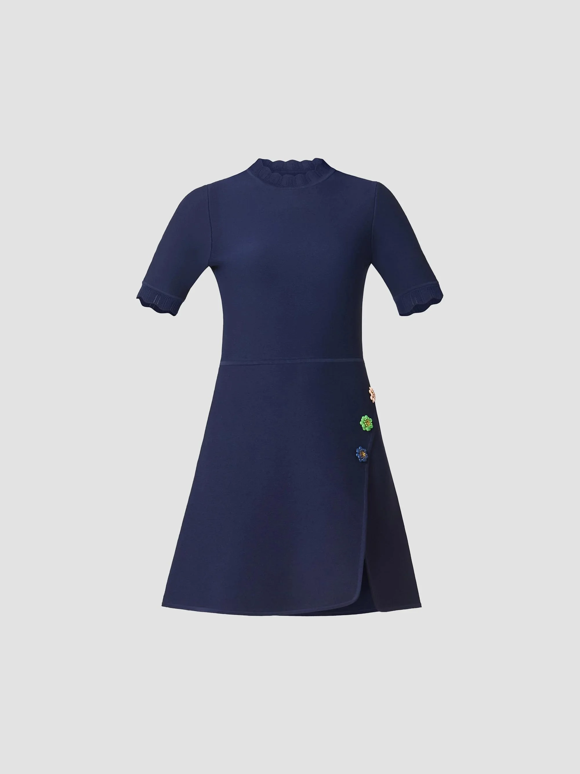 Women's Celeste Embellished A-Line Minidress - Navy - 1