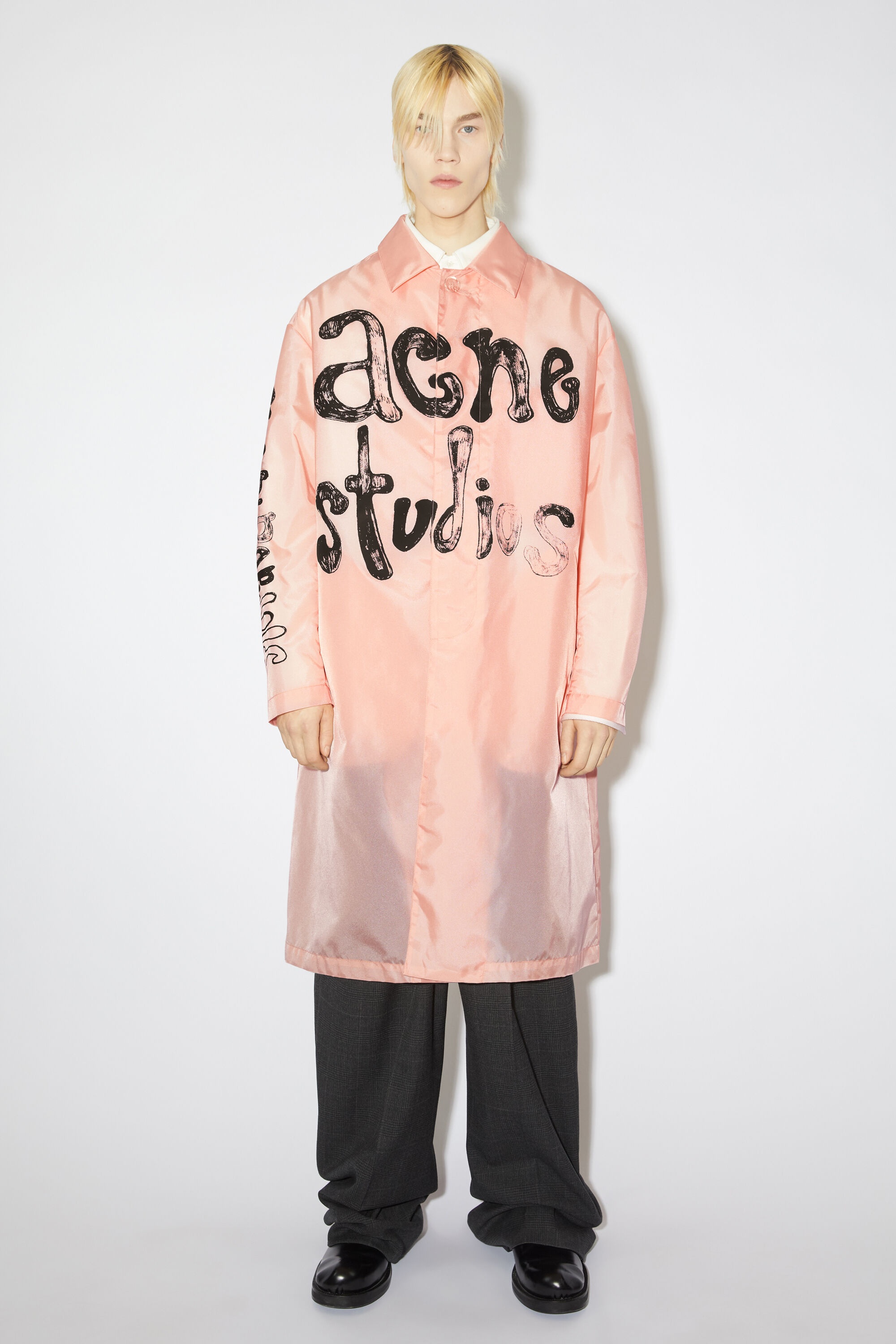 Nylon logo coat - Peach pink - 2