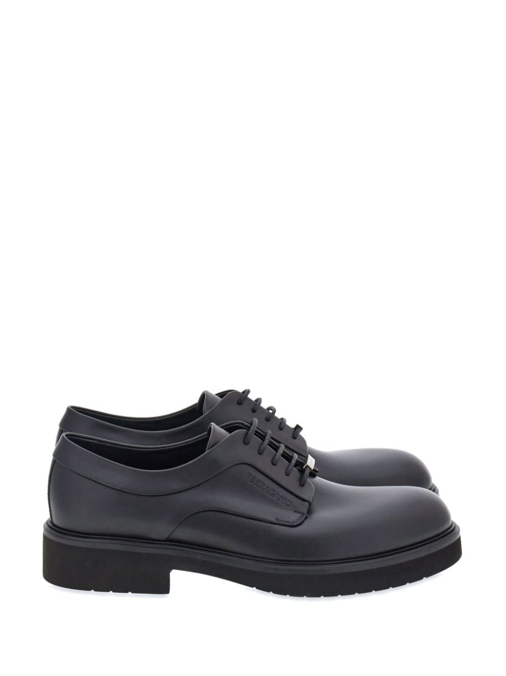 logo-debossed leather Derby shoes - 6