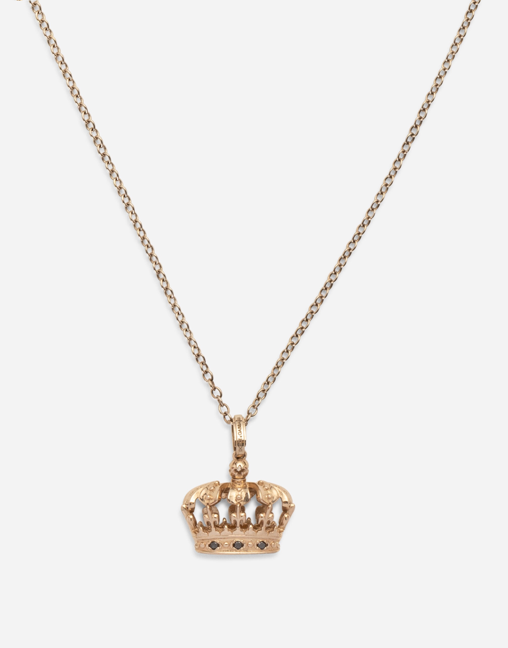 Crown white gold pendant - 2