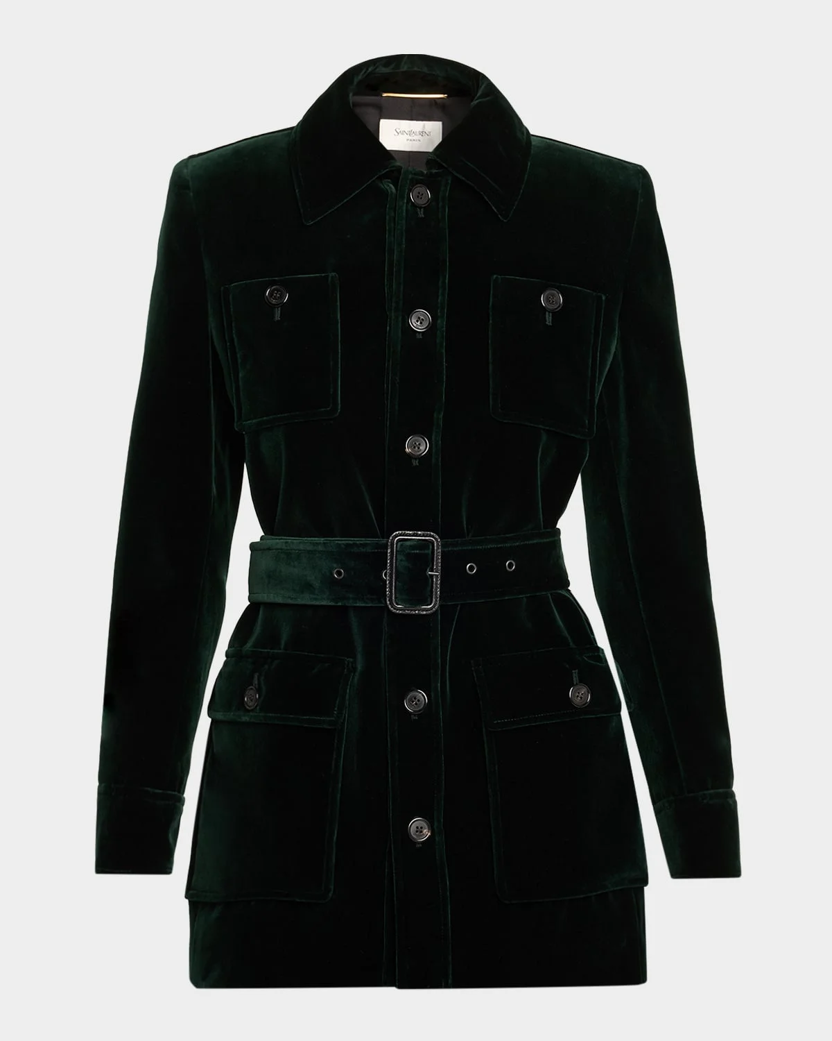 Saharienne Belted Cotton Velvet Jacket - 1
