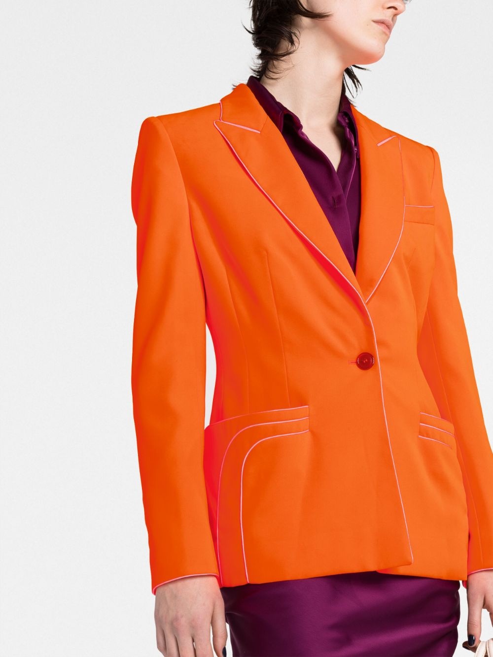multiple-pocket single-breasted blazer - 5