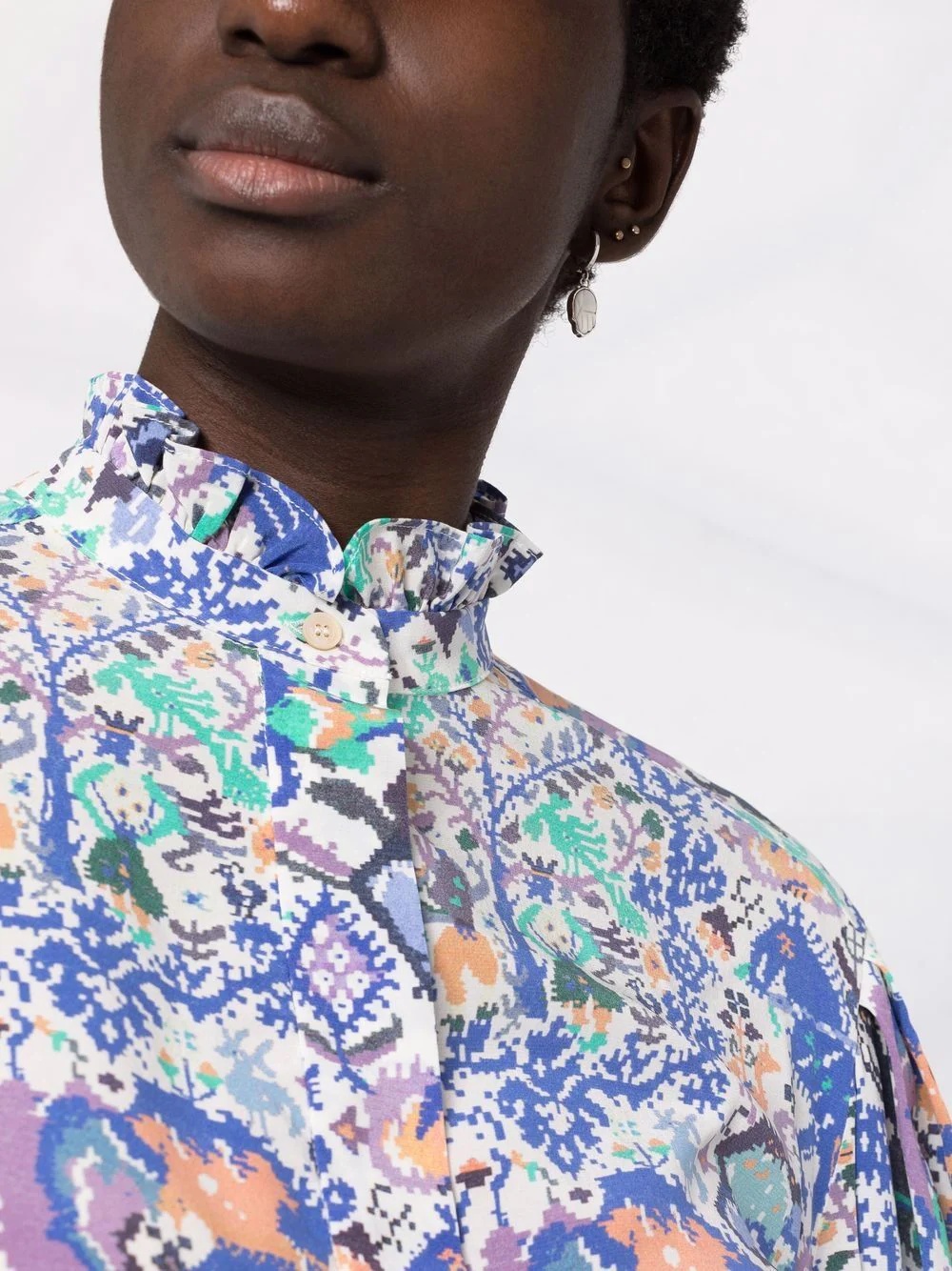 Banessa abstract-print ruffled blouse - 5