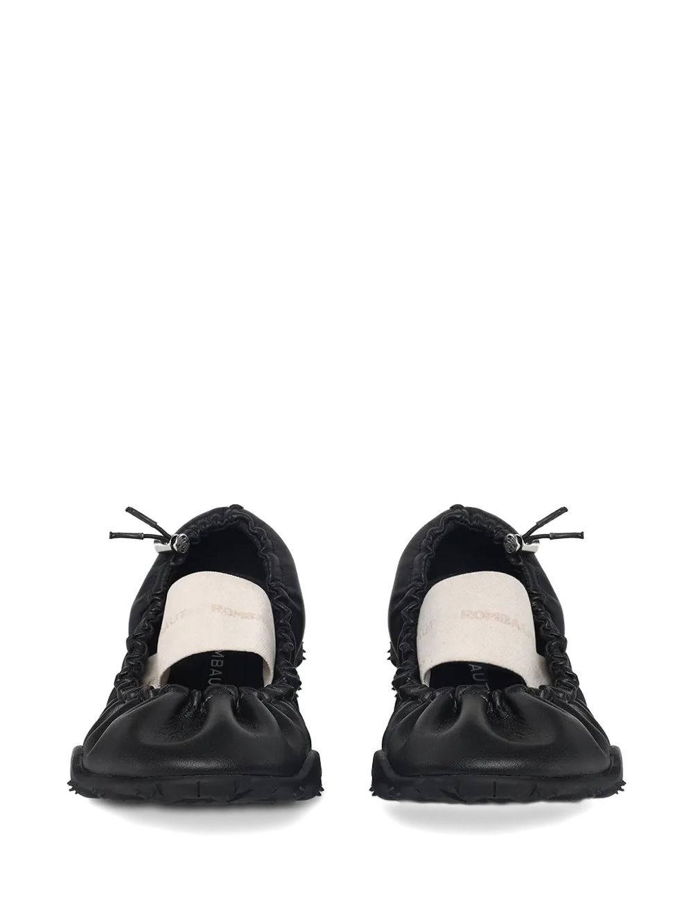 ruched leather ballet flats - 4