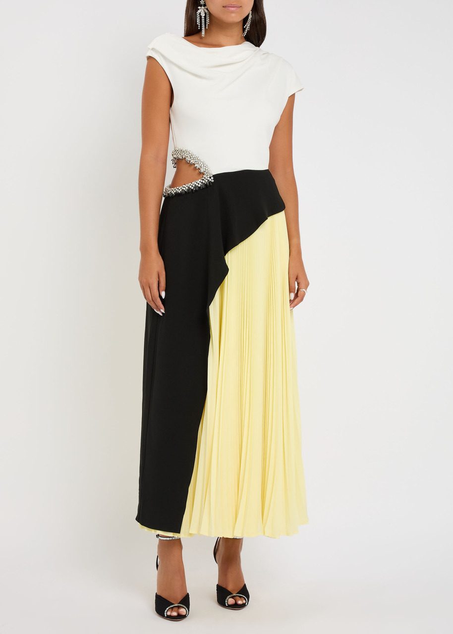 Simkhai Andromeda Colour-blocked One-shoulder Crepe Maxi Dress - 2