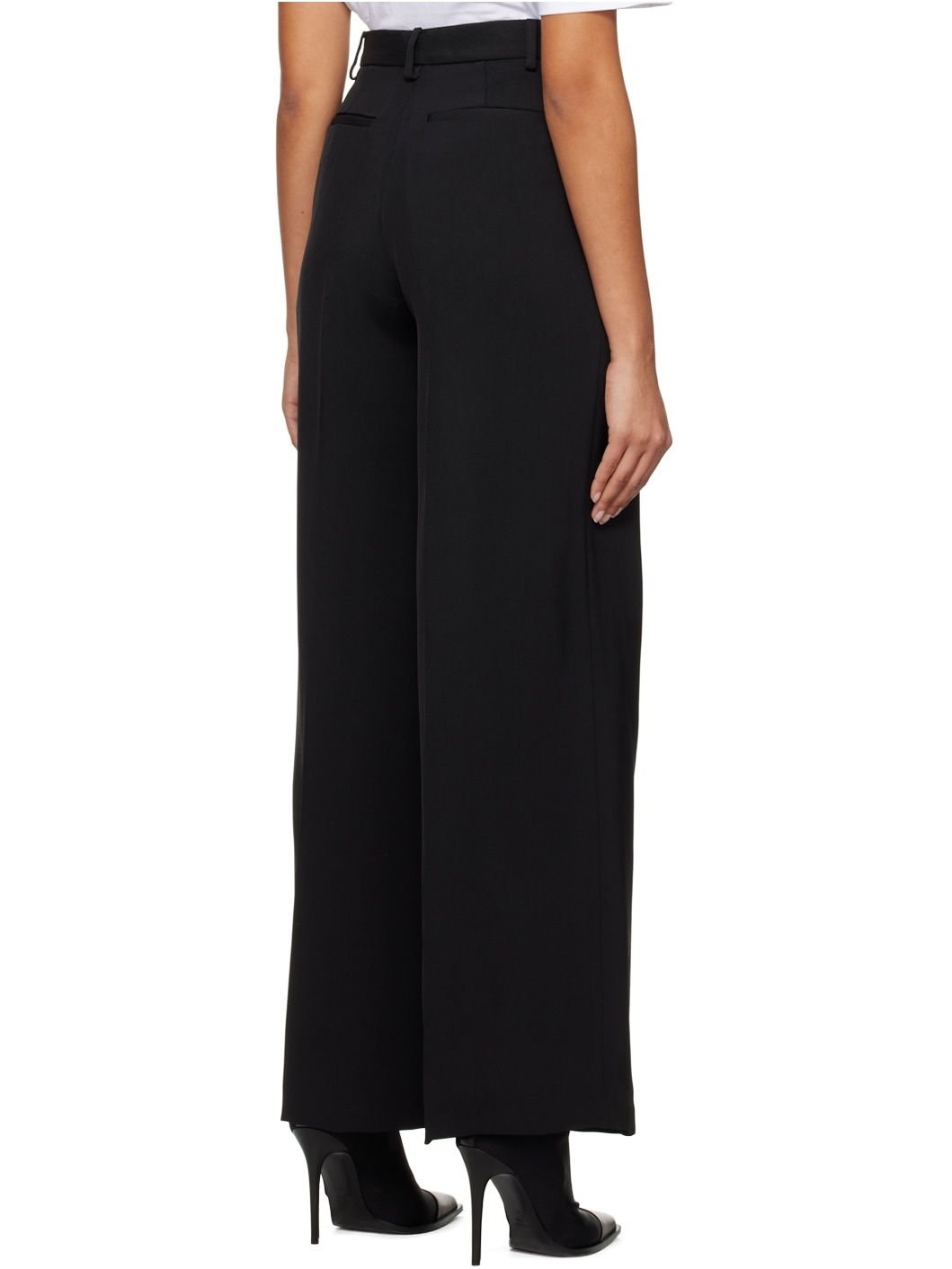 Black Double Pleated Trousers - 3