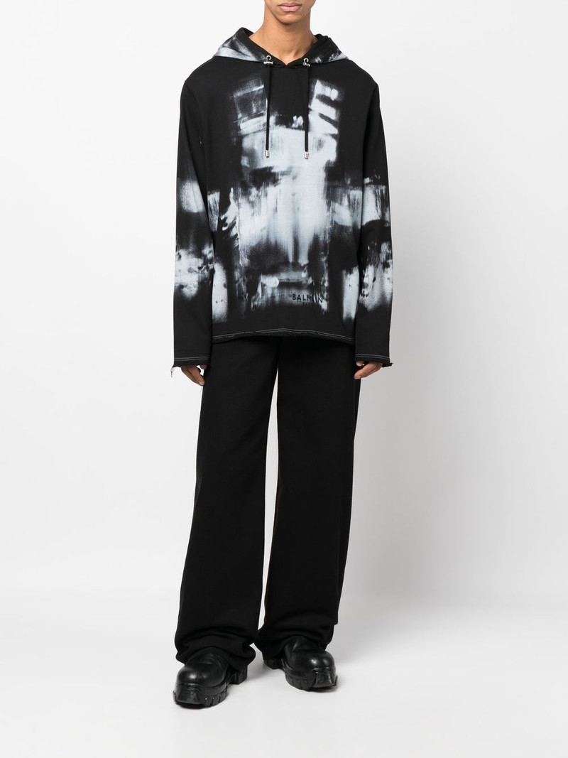 Balmain graphic X-ray print hoodie outlook