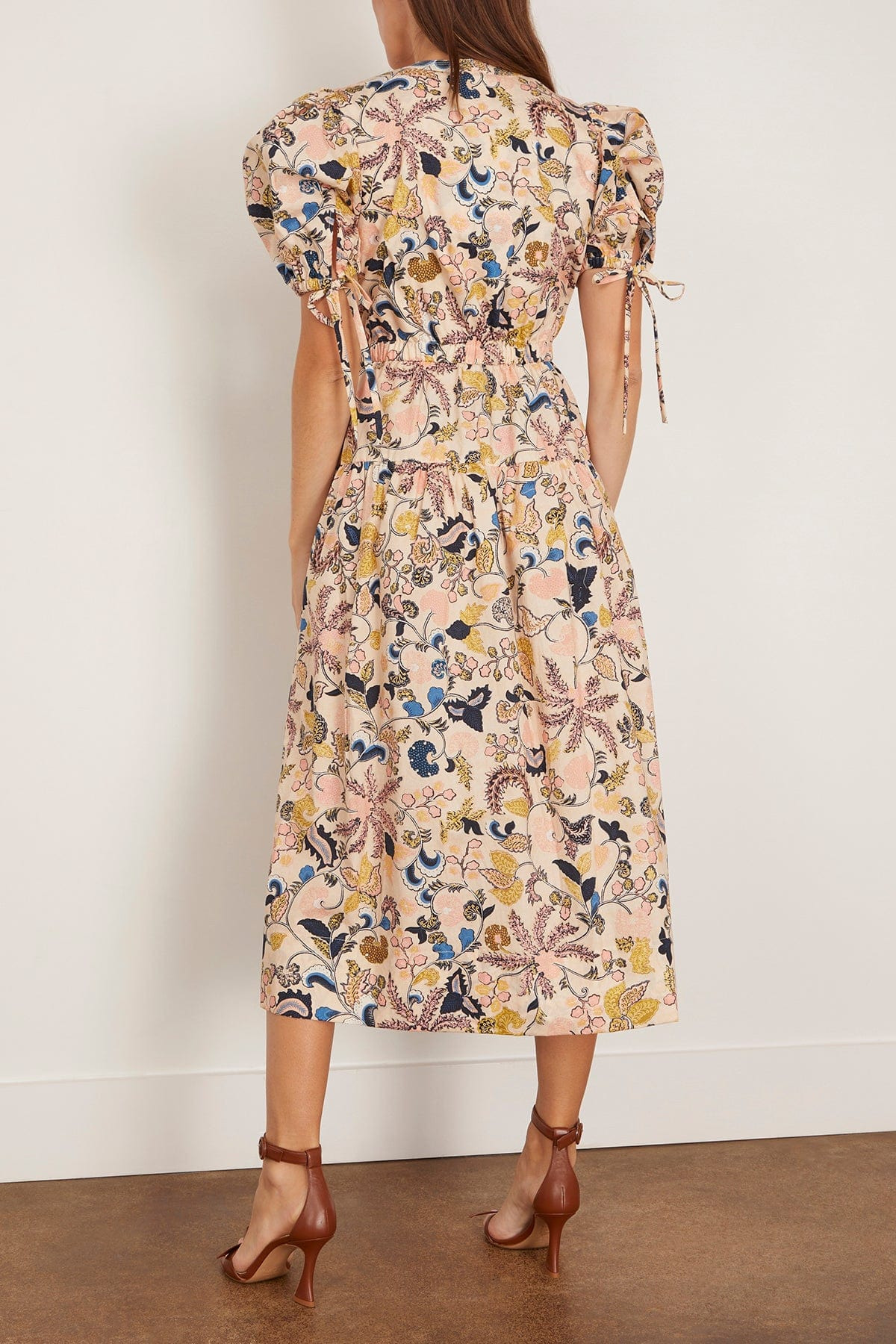 Adriana Short Sleeve Midi Dress in Magnolia - 4