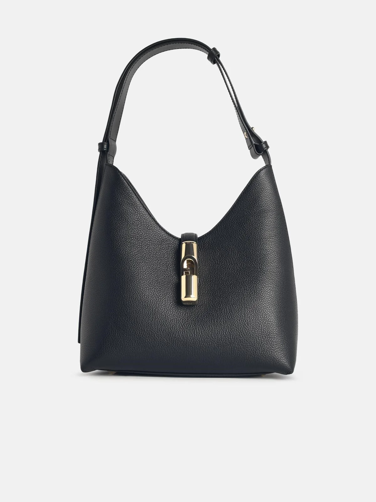 S 'GOCCIA' BLACK LEATHER SHOULDER BAG - 1