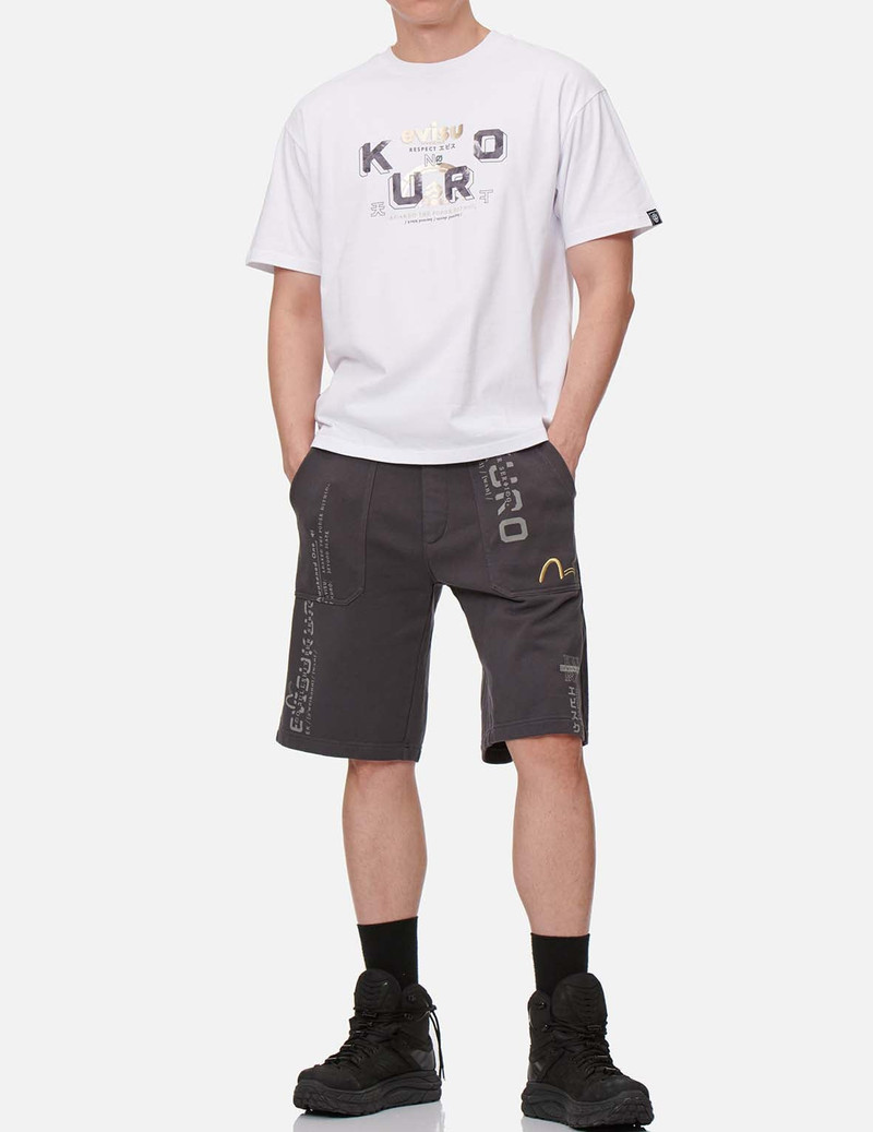 Logo and Kamon Foil Print T-shirt 5