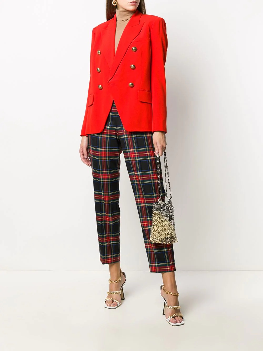 plaid straight-leg trousers - 2