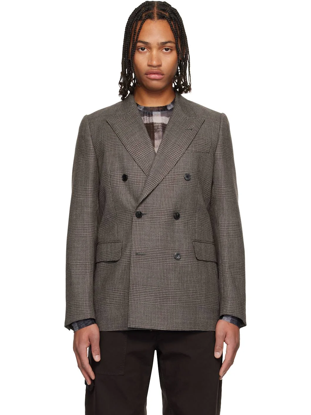 Brown Wool Blazer - 1
