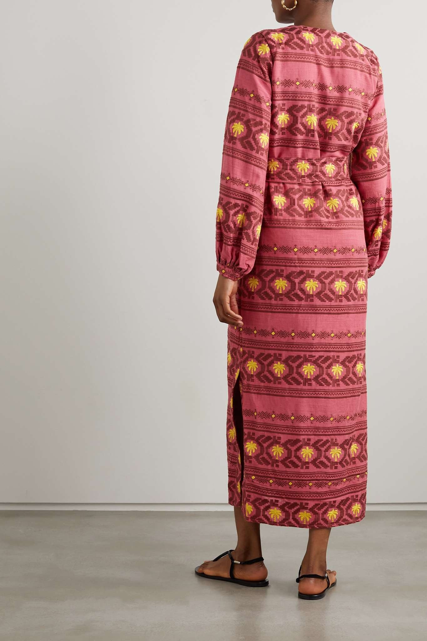 + NET SUSTAIN Sapa Inca belted embroidered woven maxi dress - 3