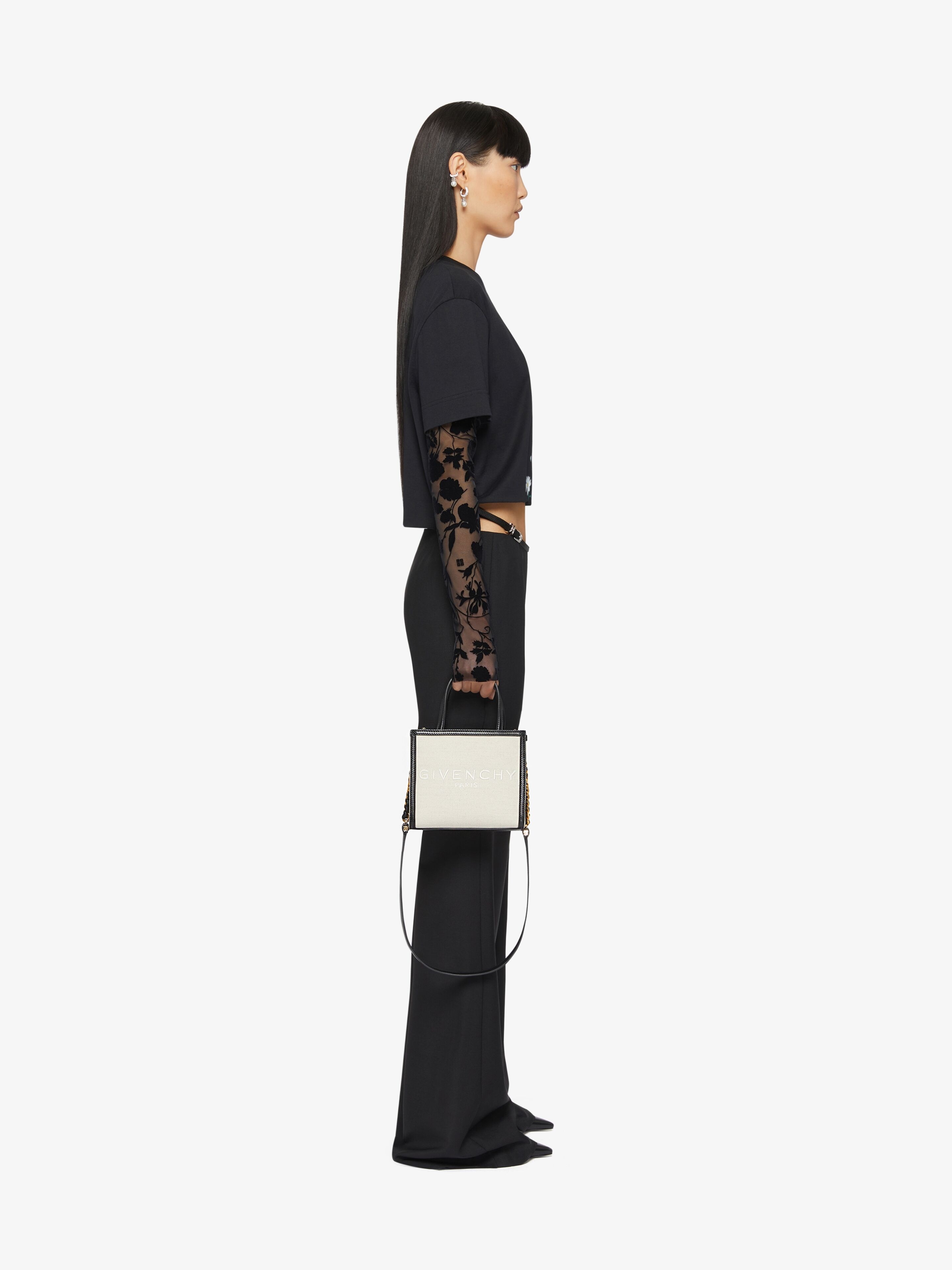 OVERLAPPED CROPPED T-SHIRT IN COTTON AND TULLE - 3