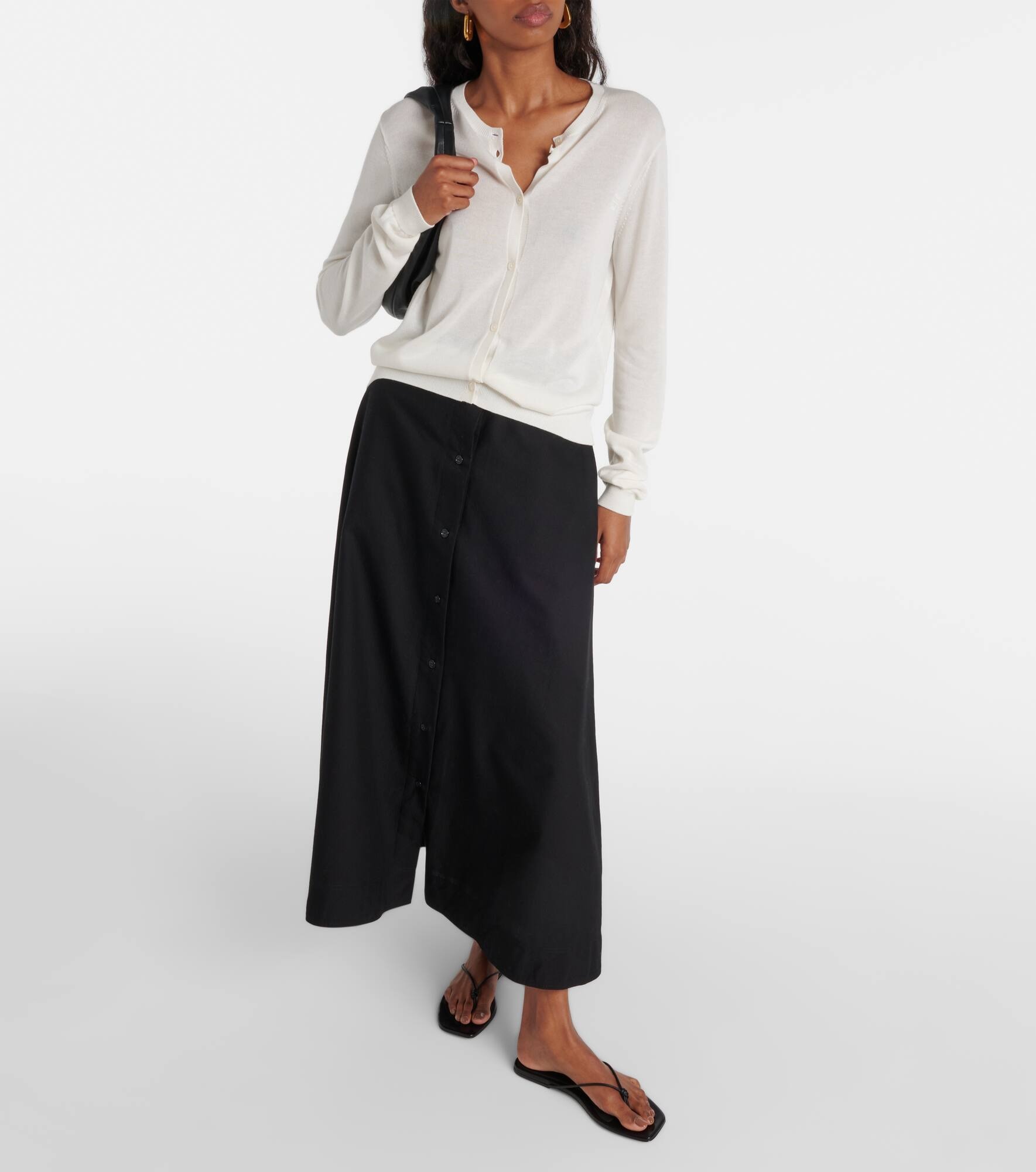 High-rise cotton maxi skirt - 2