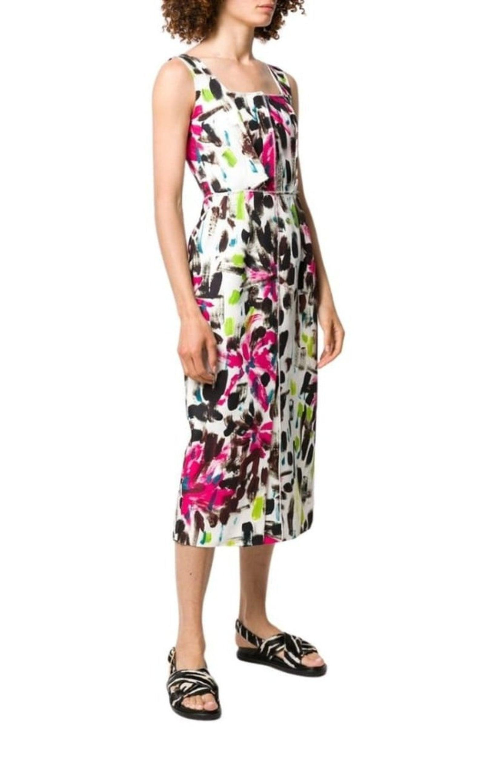 Paintbrush Print Cotton Dress - 3