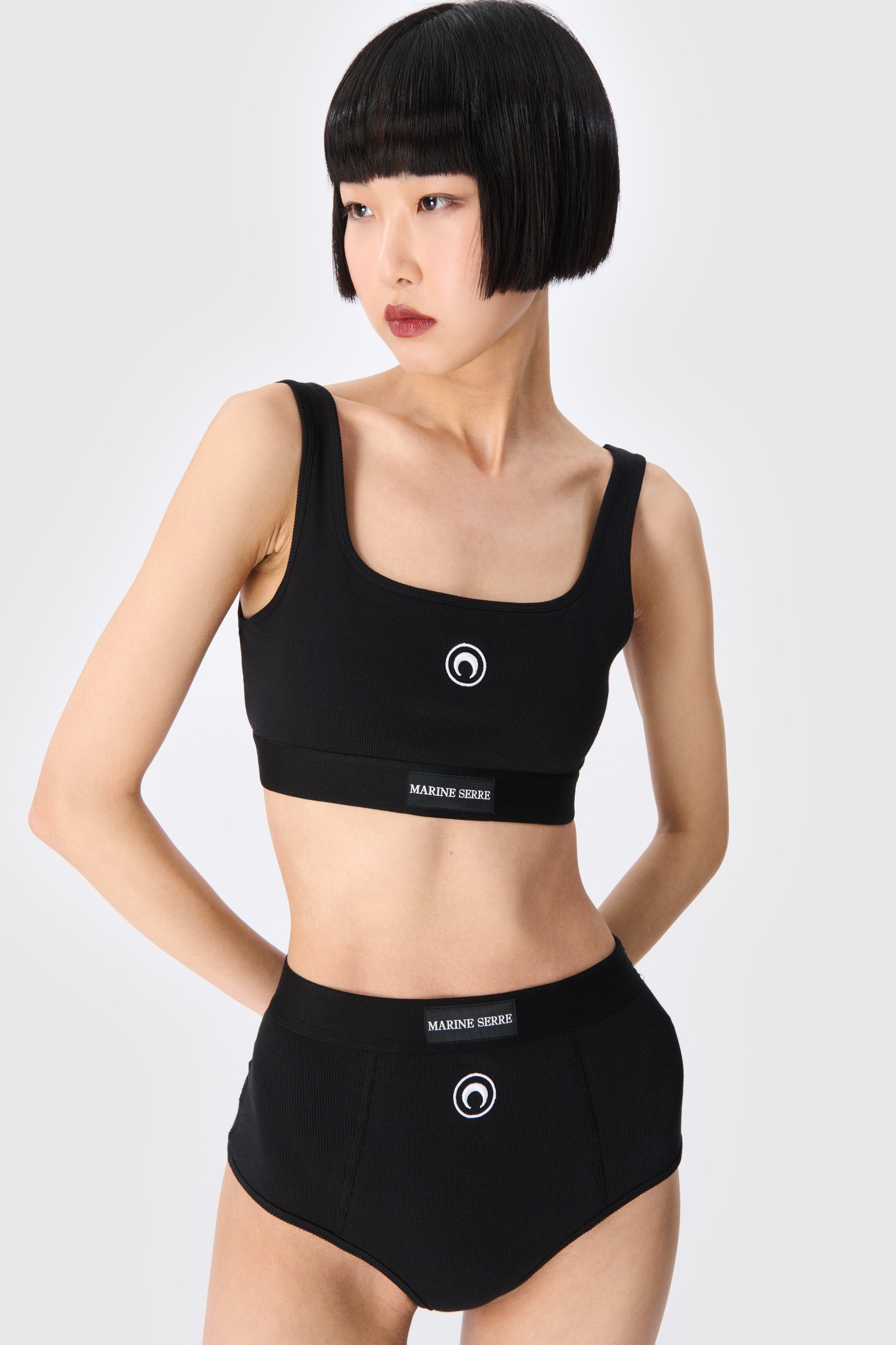 Moon Logo Stretched Jersey Sport Bra - 4