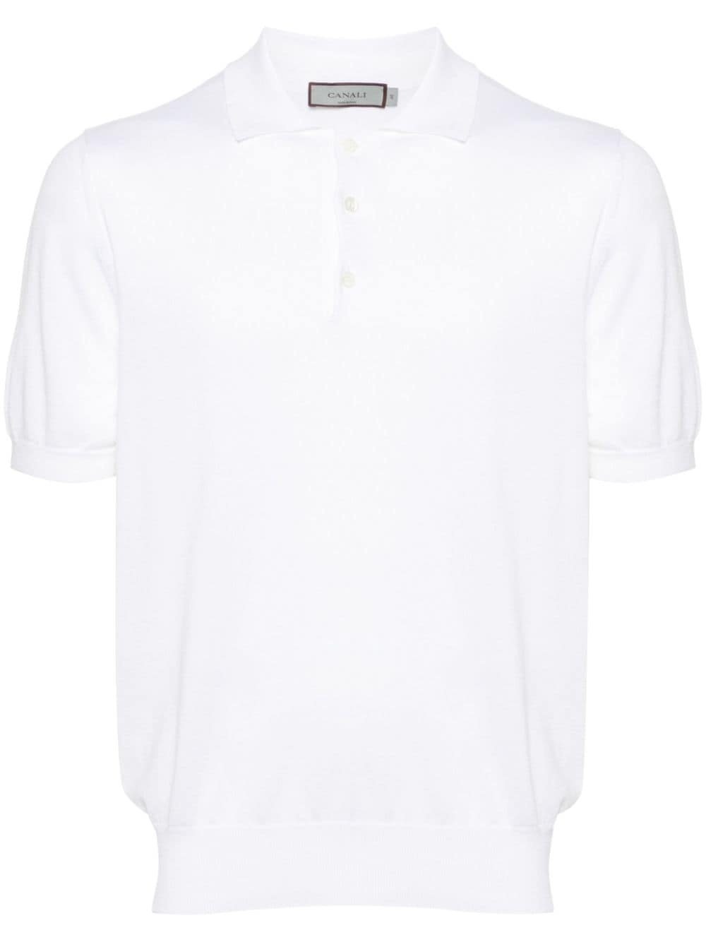 cotton-blend knitted polo shirt - 1