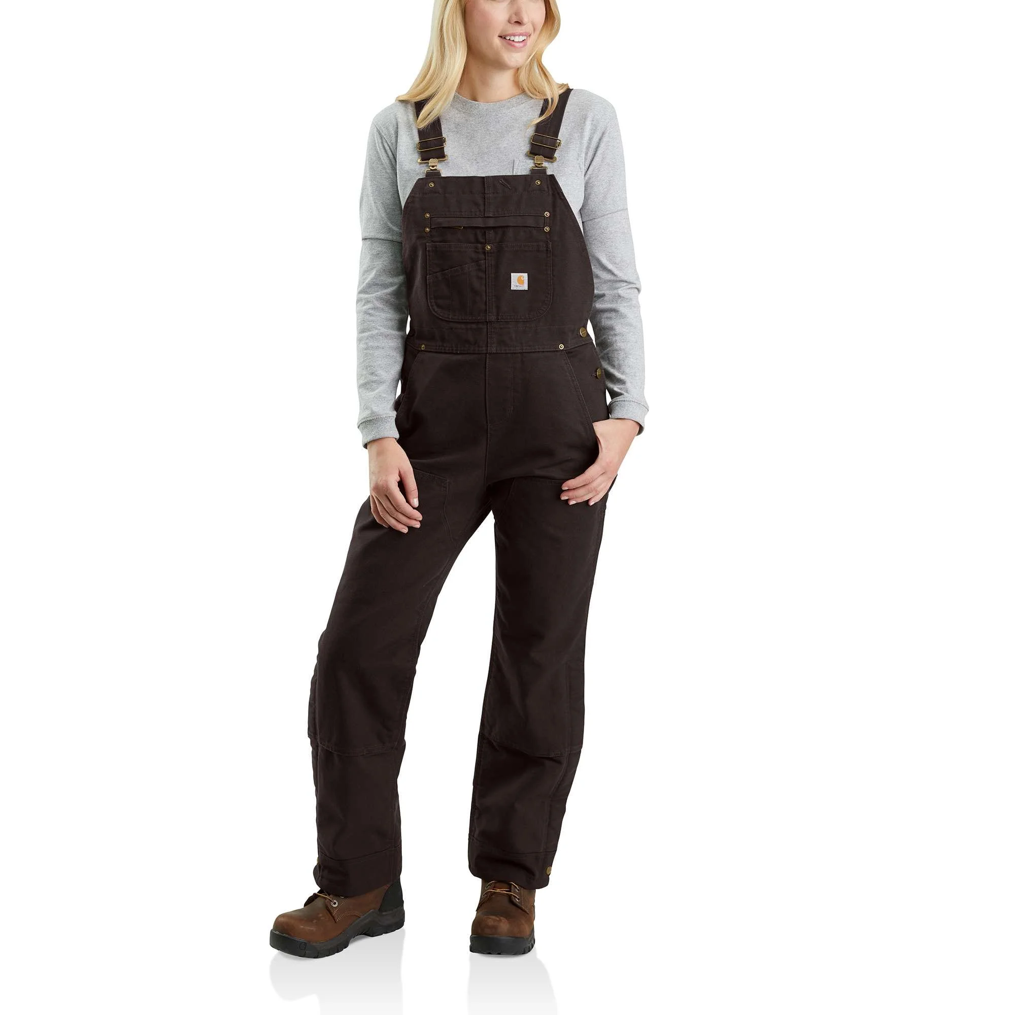 Women's Washed Duck Insulated Bib Overall - 1