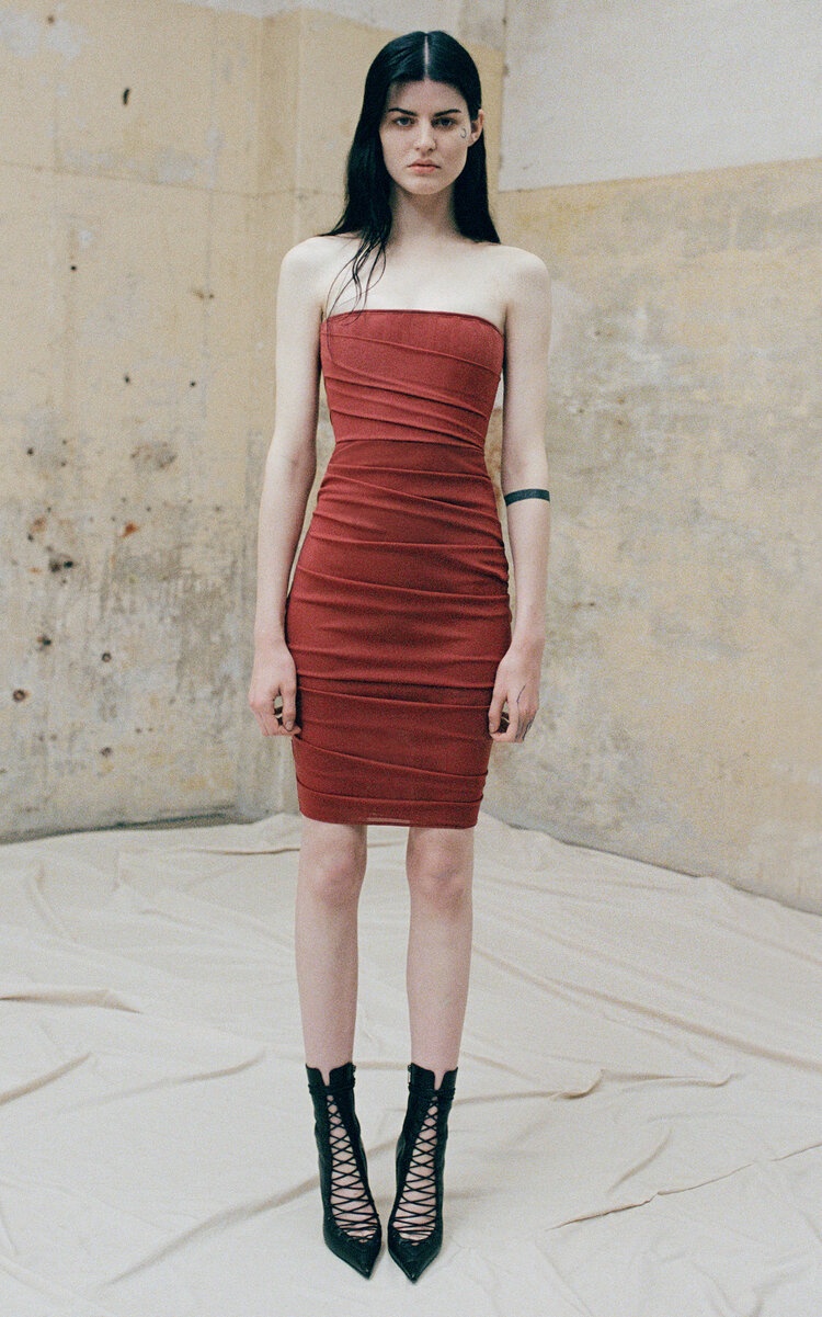 Power Mesh Midi Dress red - 2