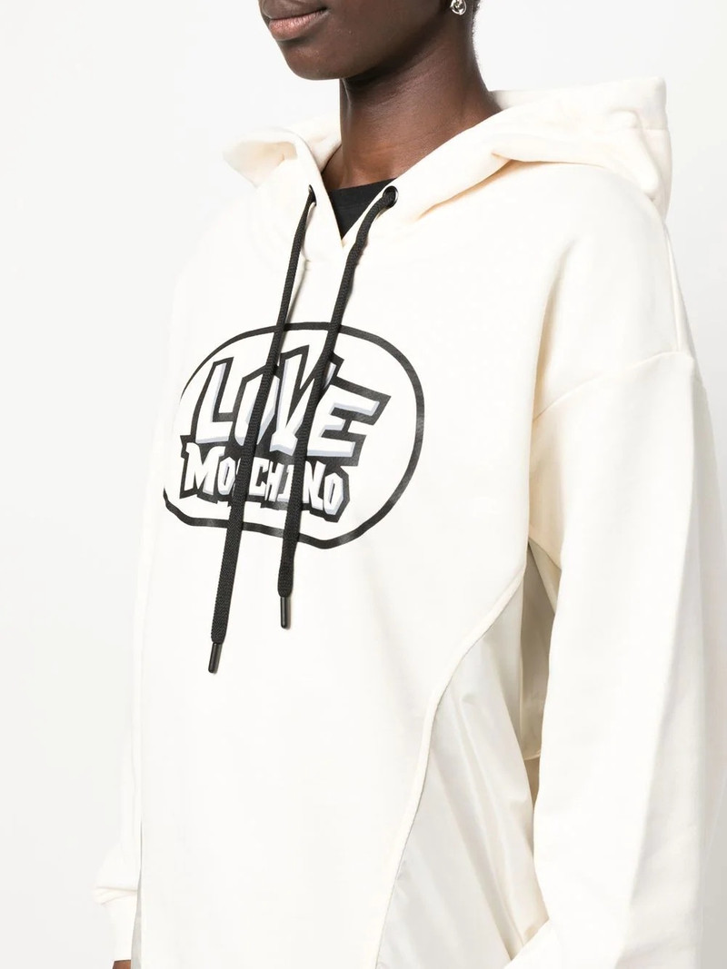 logo-print hooded dress 5