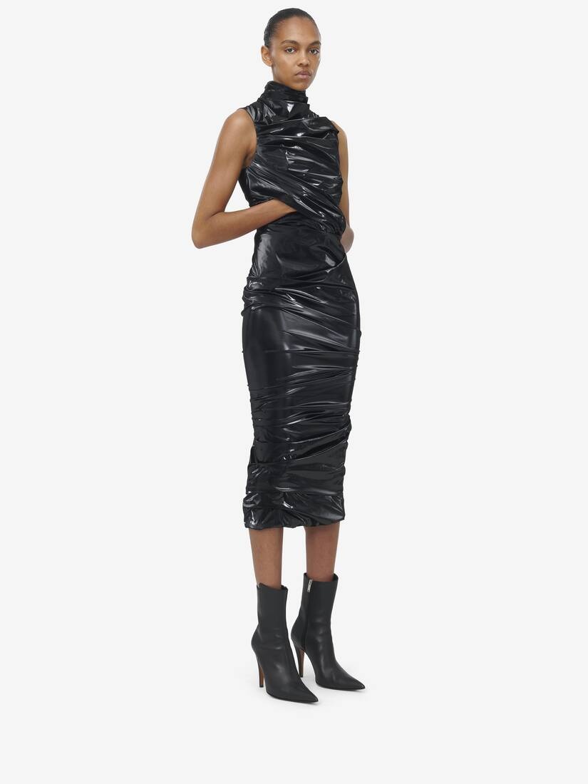 Laminated Stretch Jersey Evening Dress - 3