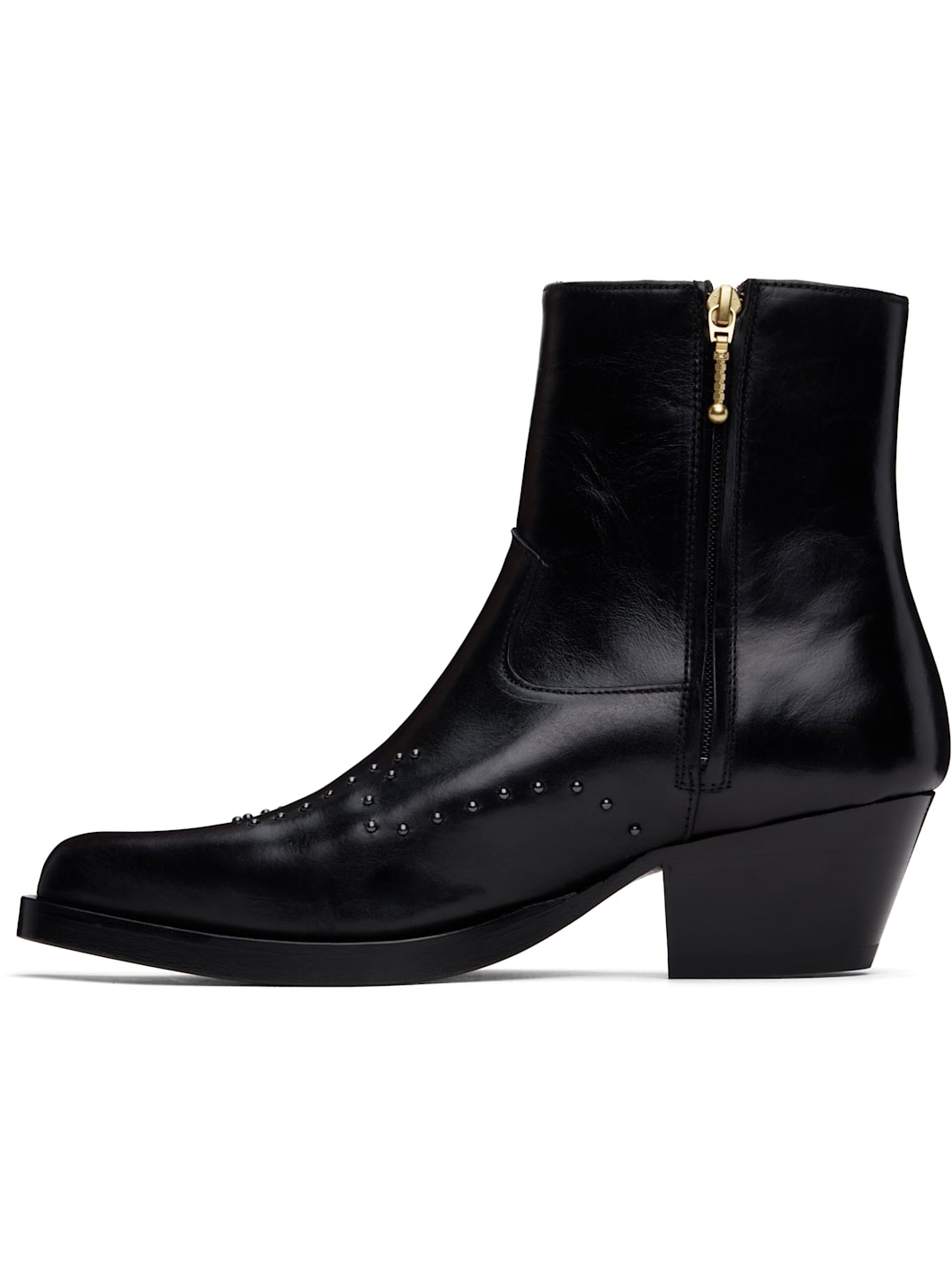 Black Studded Western Boots - 3