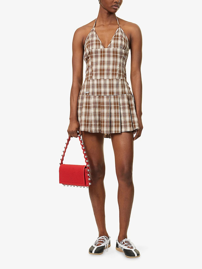 House of Sunny The Hoxton Check-Print Stretch-Woven Mini Dress outlook