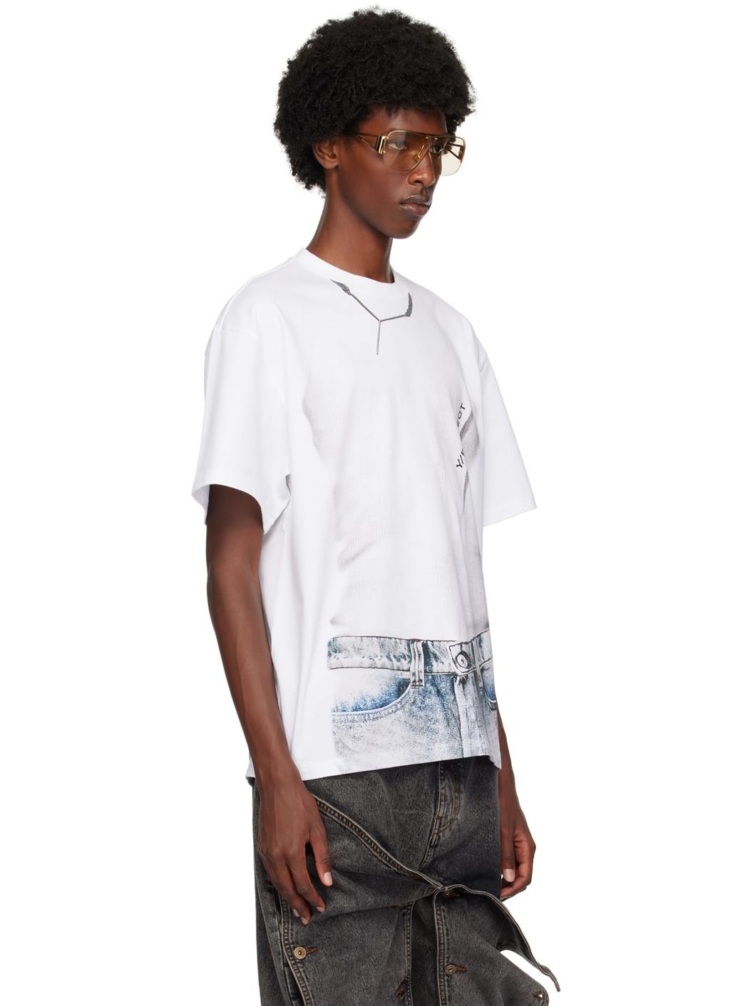 White Trompe-L'œil T-Shirt - 2