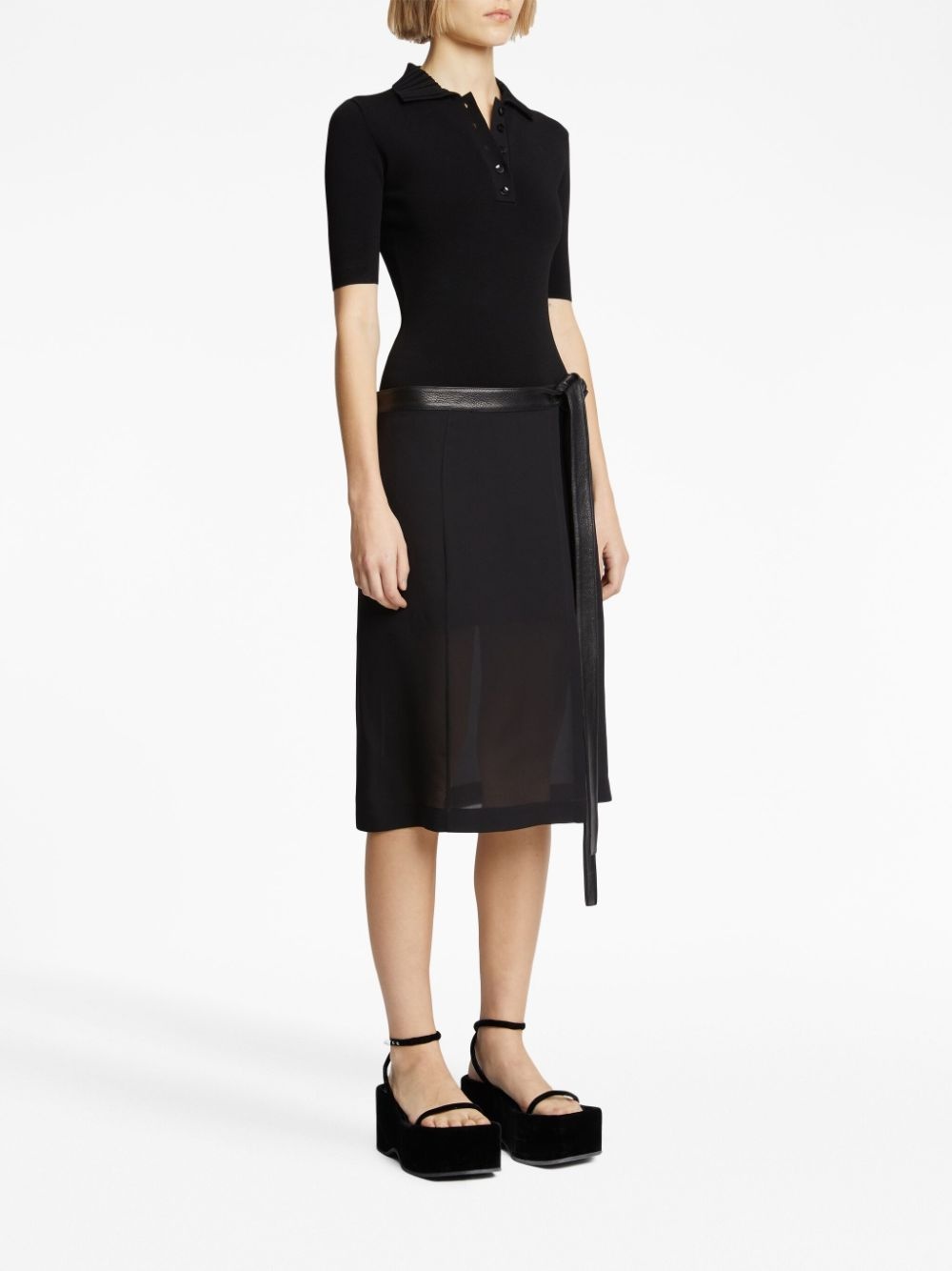 layered chiffon wrap skirt - 3