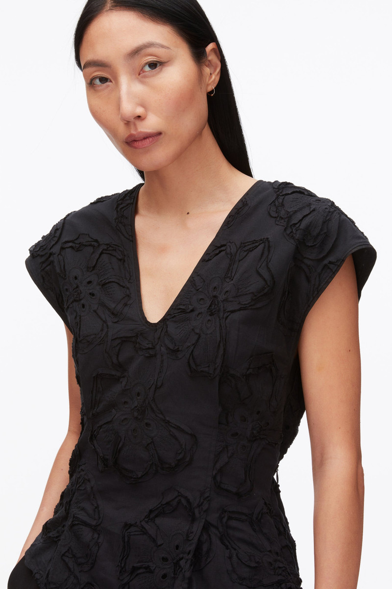 Embroidered Cap Sleeve Top 6