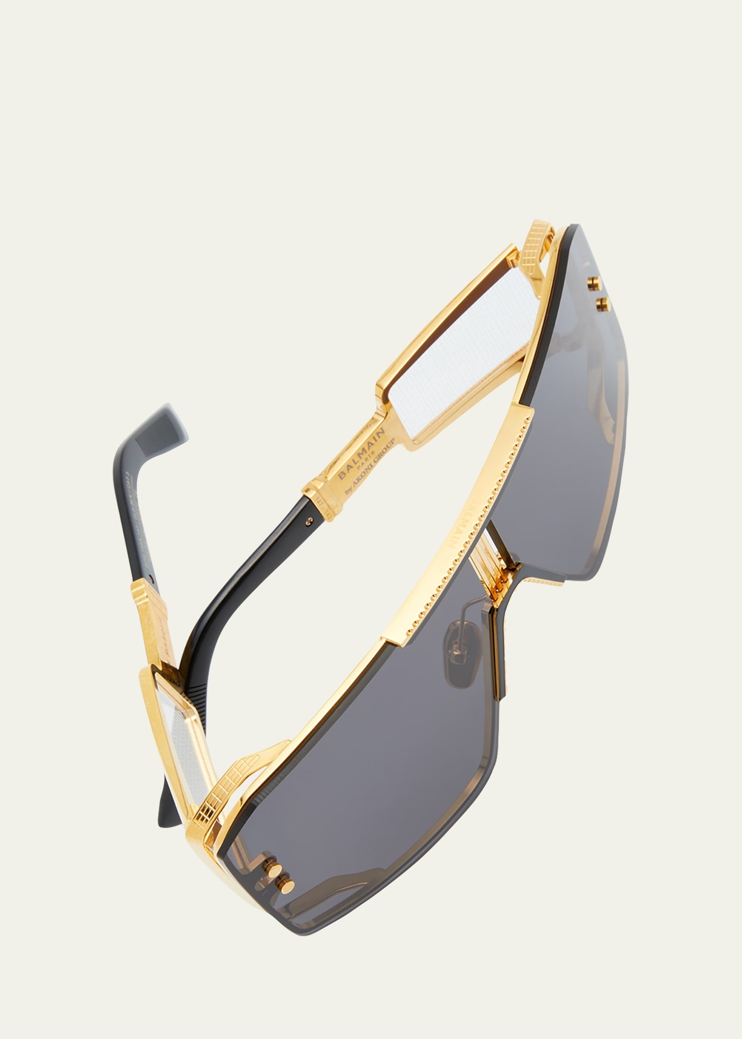 Le Masque Black Titanium & Acetate Shield Sunglasses - 5