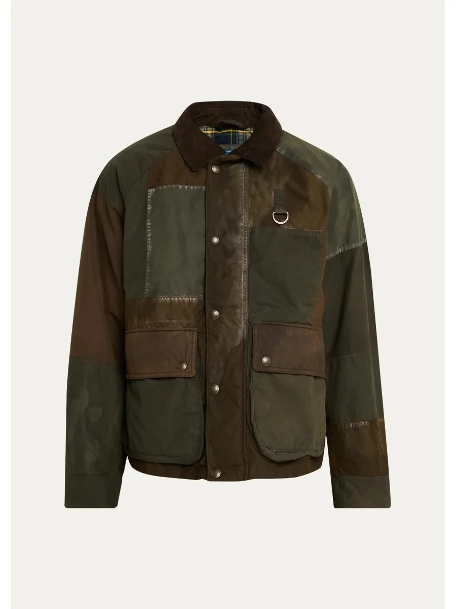 Men's Patchwork Oilcloth Utility Jacket - 1