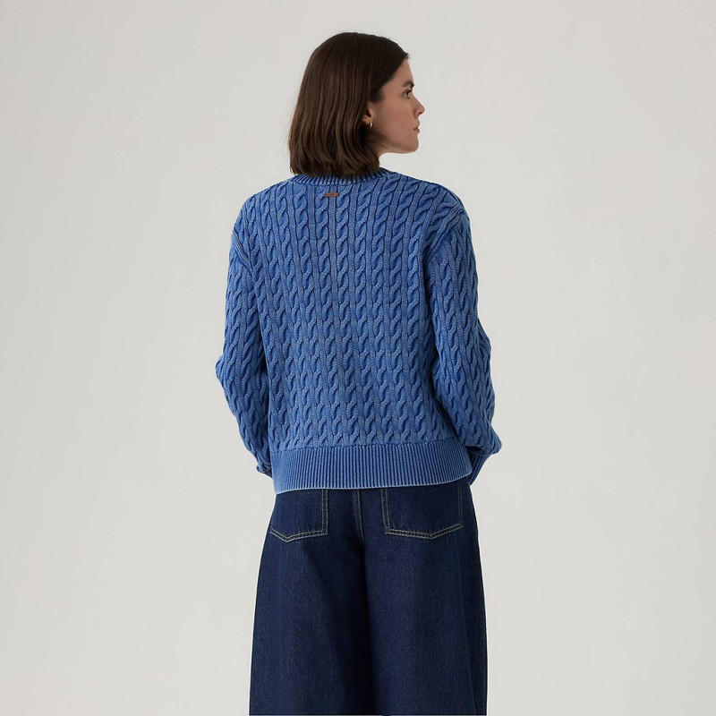 BOYFRIEND CABLE CREWNECK PULLOVER 4