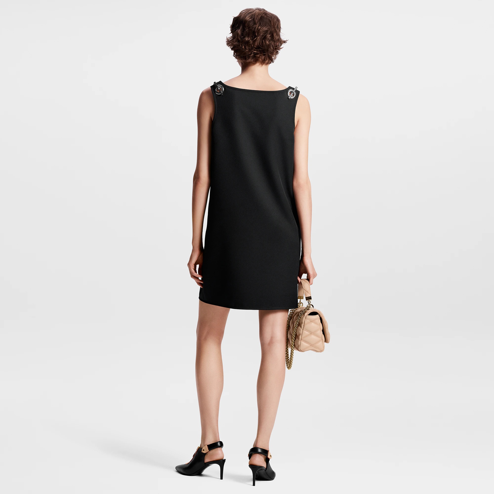 Chain Strap Technical Gabardine Dress - 3